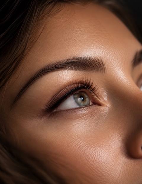 Close-up of naturally defined eyes representing Semi-Permanent Lash Line Enhancement at Beau Clinic